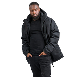 Outdoor Survival Canada OSC Men's Sinik -15C Down Parka in Orca Black Unzipped | ScoutTech Outfitters Mississauga Store