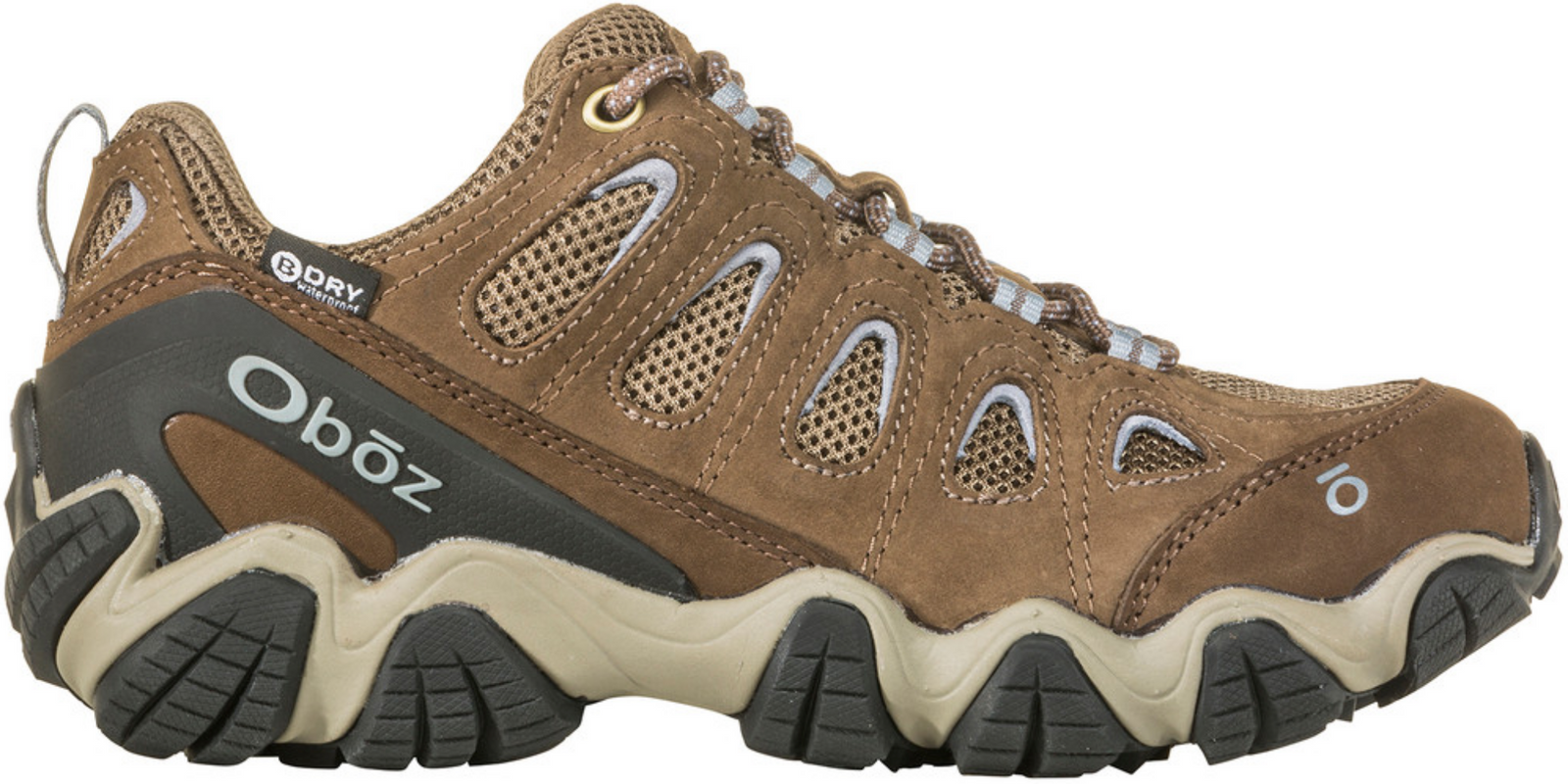 Oboz Women's Sawtooth II Low Waterproof Size Hiking Shoes in Brown Side View | ScoutTech