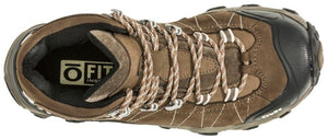 Oboz Women's Bridger Mid B-Dry Waterproof Hiking Boots in Brown Upper View | ScoutTech Outfitters