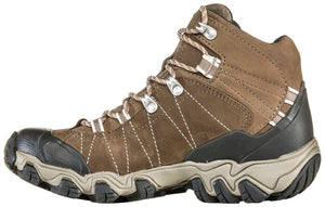 Oboz Women's Bridger Mid B-Dry Waterproof Leather Hiking Boots in Brown In-Step View | ScoutTech Outfitters 
