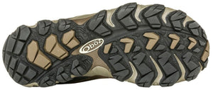 Oboz Women's Bridger Mid B-Dry Waterproof Leather Hiking Boots in Brown View Of Traction | ScoutTech Outfitters Mississauga Store