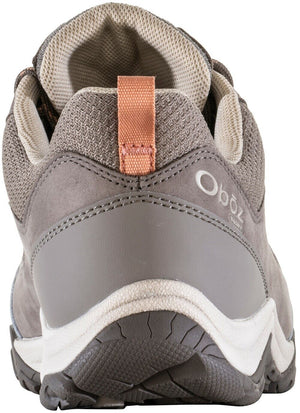 Oboz Women's Ousel Low B-Dry Waterproof Hiking Shoes in Grey Heel View | ScoutTech Outfitters 