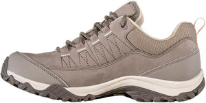 Oboz Women's Ousel Low B-Dry Waterproof Hiking Shoes in Grey In-Step View | ScoutTech Mississauga
