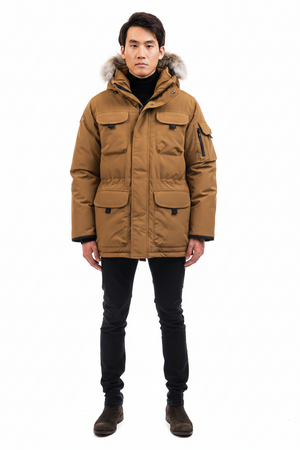 Outdoor Survival Canada OSC Men's Atka -40 Down Parka on Model with Front View | ScoutTech Outfitters