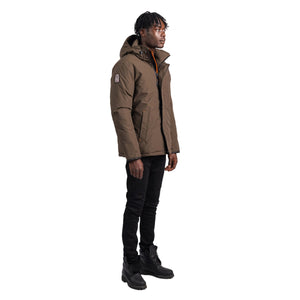 Outdoor Survival Canada OSC Men's Iqniq -40C/F Down Parka in Alpine Moss Right Side Showing Brand Patch | ScoutTech Outfitters 