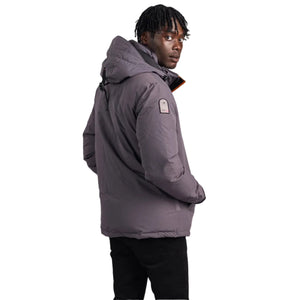 Outdoor Survival Canada OSC Men's Iqniq -40C/F Down Parka in Charcoal Grey Right Side showing brand patch on shoulder | ScoutTech Outfitters Mississauga Store