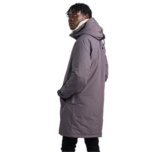 Outdoor Survival Canada OSC Men's Nevluk -20C Urban Shearling Down Parka in Charcoal Grey Left Side View | ScoutTech Outfitters Mississauga Store