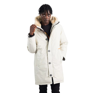 Outdoor Survival Canada OSC Men's Nevluk -20C Urban Shearling Down Parka in Opal Front View | ScoutTech Outfitters Mississauga