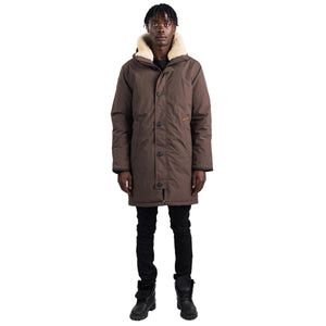 Outdoor Survival Canada OSC Men's Nevluk -20C Urban Shearling Down Parka in Steel Grey Front Pose | ScoutTech Outfitters