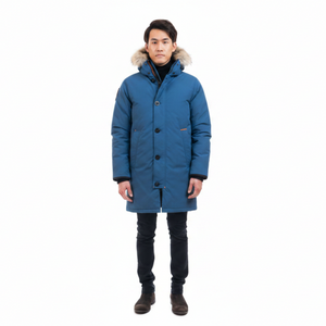 Outdoor Survival Canada OSC Men's Nevluk -40 Down Parkas Indigo Blue Forward Facing On Model | ScoutTech Outfitters