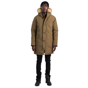 Outdoor Survival Canada OSC Men's Nevluk UC -20C Urban Coyote Down Parka on model in Military Green | ScoutTech Outfitters Mississauga Store