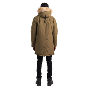 Outdoor Survival Canada OSC Men's Nevluk UC -20C Urban Coyote Down Parka on model in Military Green Back View | ScoutTech Outfitters Mississauga Store