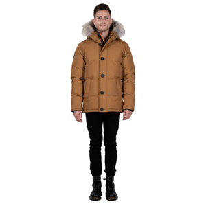 Outdoor Survival Canada OSC Men's Nyik -40C/F Down Parka in Copper Creek Front View on Model | ScoutTech Outfitters