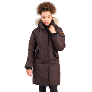Outdoor Survival Canada OSC Women's Karima -40 Down Parka in Chestnut Brown Front View | ScoutTech Outfitters