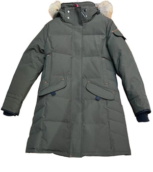 Outdoor Survival Canada OSC Women's Siku Down Parka in Alpine Moss Front View | ScoutTech Mississauga
