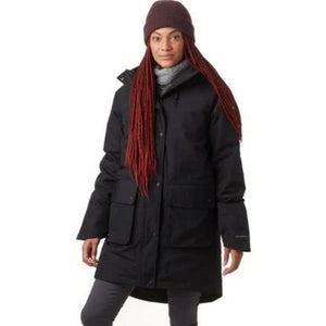 Patagonia Women's Great Falls Parka in Black on Model Front | ScoutTech Outfitters