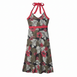 Patagonia Women's Iliana Organic Cotton Halter Tie Neck Dresses in Floral Print Back View | ScoutTech Outfitters Mississauga Store