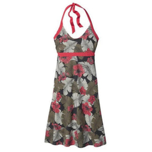 Patagonia Women's Iliana Organic Cotton Halter Tie Neck Dresses in Floral Print Front View | ScoutTech Outfitters Mississauga Store