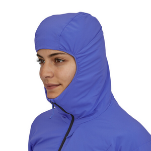 Patagonia Women's Nano-Air Hoody in Purple with Hood On | ScoutTech Outfitters Mississauga Store