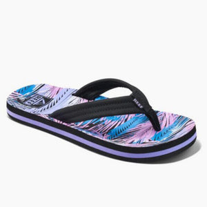 Reef Big Kid's AHI Flip Flops in Palm Fronds with Black Strap | ScoutTech Outfitters Mississauga