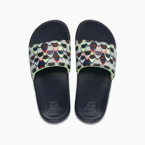 Reef Kid's One Slide Sandals Pair in Shark Head Print - ScoutTech Outfitters