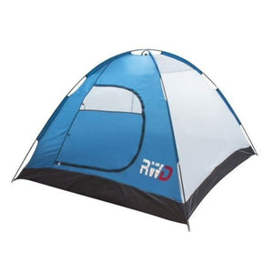 Rockwater Designs Blackhawk 3 Person Backcountry Tent Body in Blue and White photo showing RWD Logo and D Shape Zipper Door | ScoutTech Outfitters Mississauga Store
