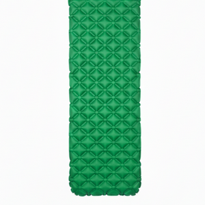Rockwater Designs green self-inflatable sleeping pad with a diamond-quilted pattern, shown vertically against a plain white background. | ScoutTech Outfitters