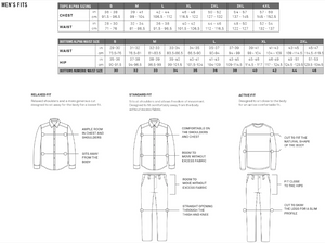 Royal Robbins Men's Classic Billy Goat Shorts Sizing Chart | ScoutTech Mississauga Store