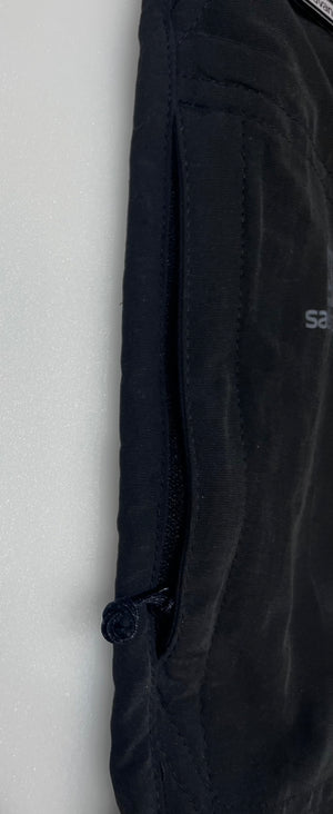 Salomon Women's Elemental Hiking Shorts in Black Side Zip Pocket Close Up View | ScoutTech Outfitters 