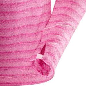 Salomon Women's Lightning Half Zip Active Fleece Mid Pullovers Pink Mist Left Arm Stretch Cuff View | ScoutTech Outfitters