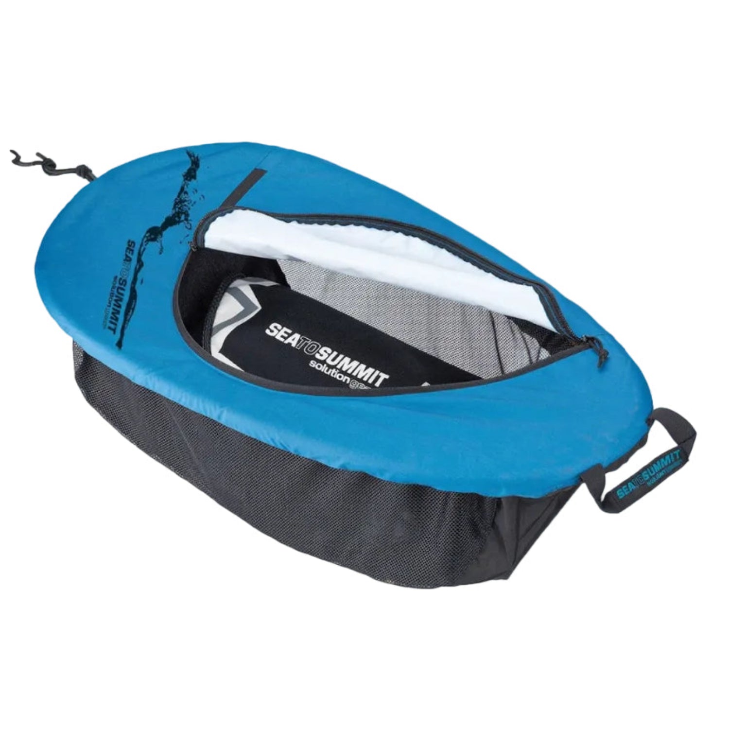 Sea to Summit Gear Trip Kayak Cockpit Storage Bags Size Small in Blue Unzipped | ScoutTech Outfitters Mississauga Store