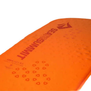 Sea to Summit UltraLight S.I. Self-Inflating Sleeping Mattress in Orange Close Up Writing and Symbols | ScoutTech Outfitters