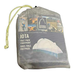 Sierra Designs Iota Tent Fast Pack Fitted Footprints in mesh retail packaging | ScoutTech Mississauga