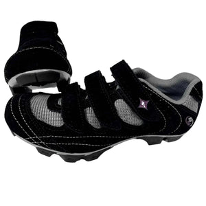 Specialized BodyGeometry Women's Riata Mountain Bike Shoes Pair in Black and Grey | ScoutTech Outfitters
