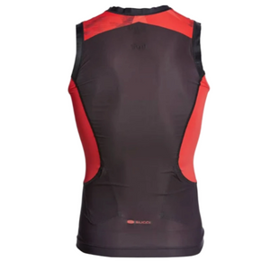 Sugoi Men's RS Tri Tank Tops in Red and Black Back Side View | ScoutTech Outfitters Mississauga Store