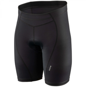 Sugoi Men's Essence Shorts Padded Cycling Tights in Black Front with Padding View | ScoutTech Outfitters 