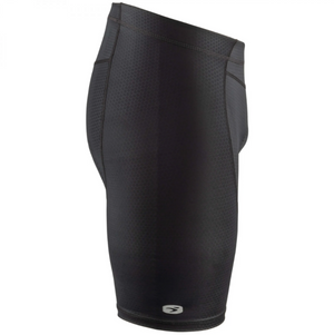 Sugoi Men's Essence Shorts Padded Cycling Tights in Black Right Side with Logo Reflector | ScoutTech Outfitters