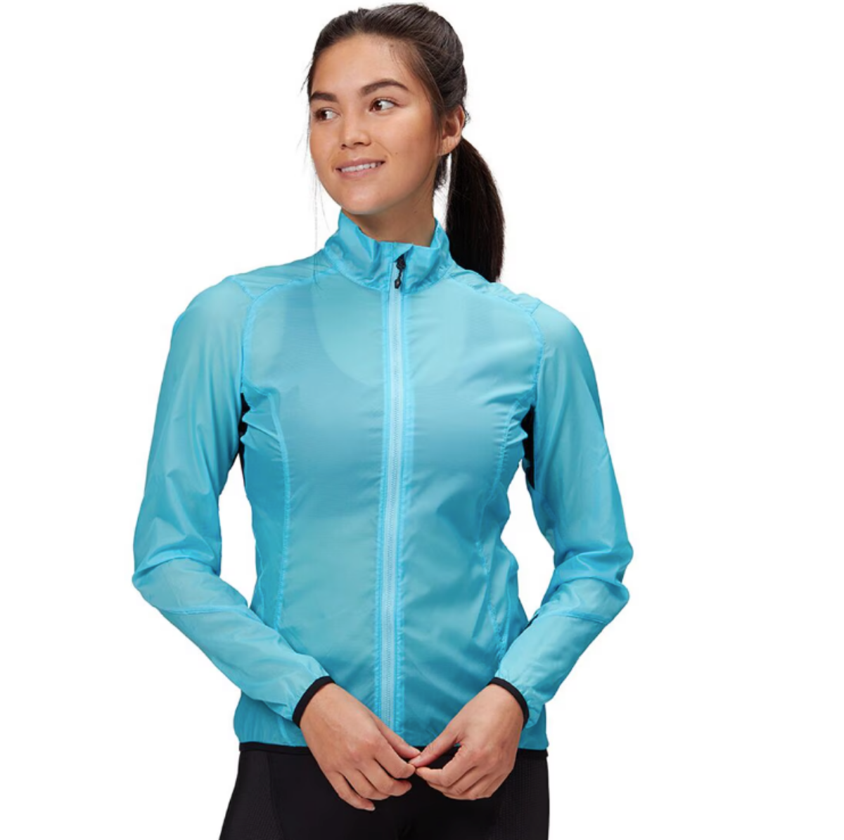 Sugoi Women's Stash Wind and Rain Cycling Jackets in Light Blue | ScoutTech Outfitters Mississauga Store