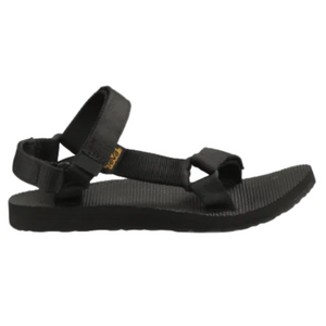 Teva Women's Original Universal Sandals in All Black with Yellow Teva Letters Tag | ScoutTech Outfitters Mississauga Store