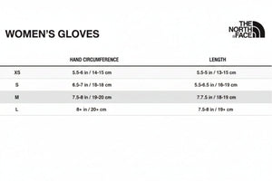 The North Face Women's Apex+ Insulated Etip Gloves Size Chart | ScoutTech Outfitters
