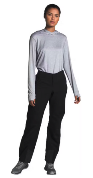 The North Face Women's Dryzzle FutureLight Waterproof Rain Pants in Black on a Model | ScoutTech Outfitters