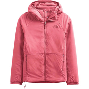 The North Face Women's Ventrix Hoodie Jacket In Pink Front View Collar Unzipped | ScoutTech Mississauga Store