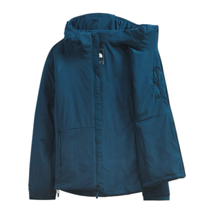 The North Face Women's Ventrix Hoodie Jacket Size: XL In Blue Laying Flat Half Open | ScoutTech Outfitters Mississauga Store
