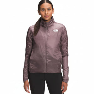 The North Face Women's Winter Warm Hybrid Insulated Mid-Layer Running Jacket in Purple with Reflective Chest Logo | ScoutTech Outfitters Mississauga Store