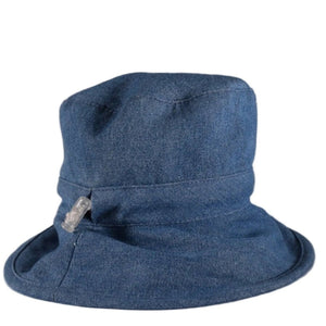 Tilley Kids Reversible Bucket Hat in Denim Blue Back Side Toggle View | ScoutTech Outfitters Mississauga