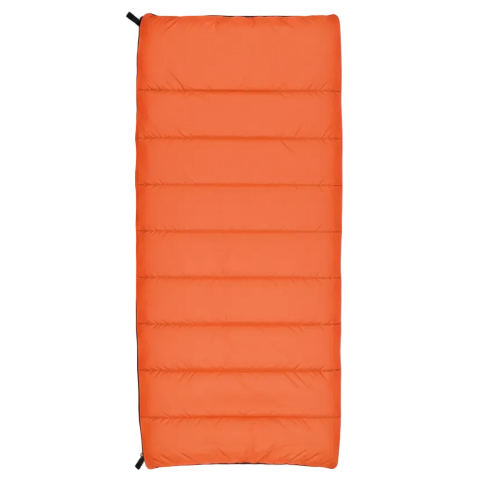 Trailside Tadpole Junior 2 Rectangle Kids Sleeping Bag in Orange Fully Zipped Up | ScoutTech Outfitters Mississauga Store