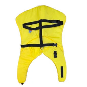 Trekk Marine Dog Canine Flotation Support Jacket Devices in Yellow Open Spread on White Background | ScoutTech Mississauga Store