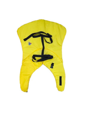 Trekk Marine Dog Canine Flotation Support Jacket Devices in Yellow Open and Flat on White Background | ScoutTech Mississauga Store