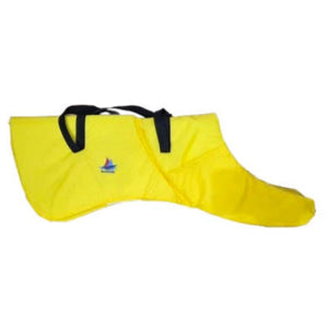 Trekk Marine Dog Canine Flotation Support Jacket Devices in Yellow Side View with Logo and Webbing | ScoutTech Outfitters