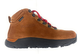 Vasque Women's Sunsetter NTX Vintage Leather Hiking Boots in Tan Branded Side View | ScoutTech Outfitters Mississauga Store